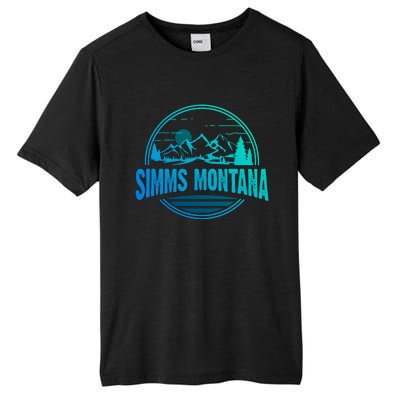 Vintage Simms Montana Mountain Hiking Souvenir Print Gift Tall Fusion ChromaSoft Performance T-Shirt