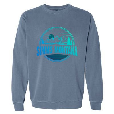 Vintage Simms Montana Mountain Hiking Souvenir Print Gift Garment-Dyed Sweatshirt