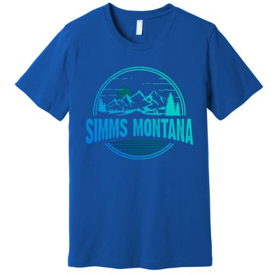 Vintage Simms Montana Mountain Hiking Souvenir Print Gift Premium T-Shirt