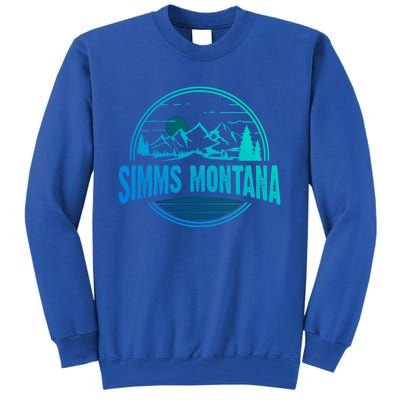 Vintage Simms Montana Mountain Hiking Souvenir Print Gift Tall Sweatshirt