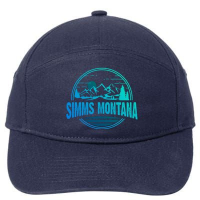 Vintage Simms Montana Mountain Hiking Souvenir Print Gift 7-Panel Snapback Hat