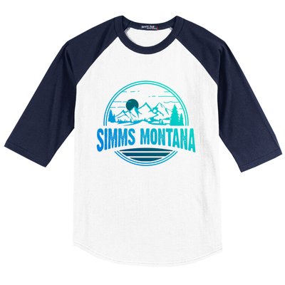 Vintage Simms Montana Mountain Hiking Souvenir Print Gift Baseball Sleeve Shirt