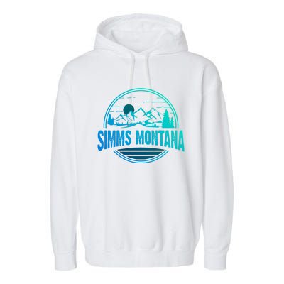 Vintage Simms Montana Mountain Hiking Souvenir Print Gift Garment-Dyed Fleece Hoodie