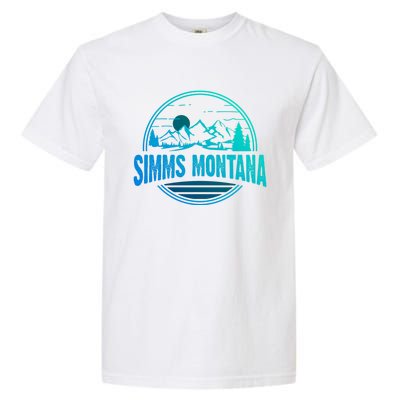 Vintage Simms Montana Mountain Hiking Souvenir Print Gift Garment-Dyed Heavyweight T-Shirt