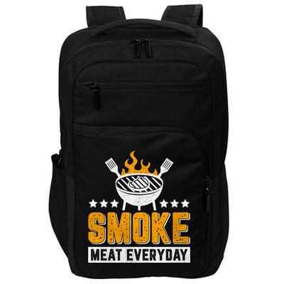 Vintage Smoke Meat Every Day Meat Eater Bbq Smoker Design Gift Impact Tech Backpack