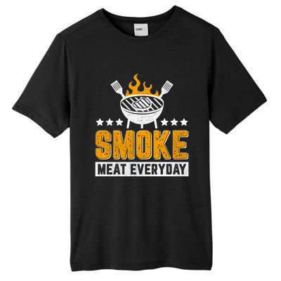 Vintage Smoke Meat Every Day Meat Eater Bbq Smoker Design Gift Tall Fusion ChromaSoft Performance T-Shirt