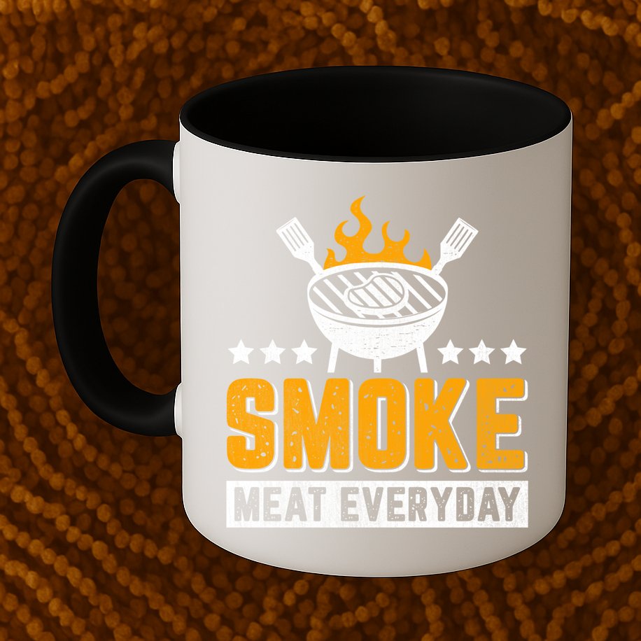 Vintage Smoke Meat Every Day Meat Eater Bbq Smoker Design Gift Mug