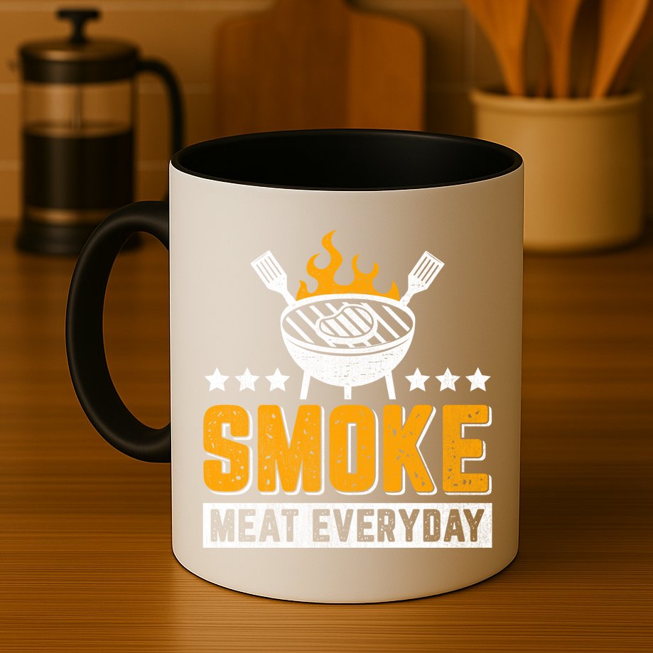 Vintage Smoke Meat Every Day Meat Eater Bbq Smoker Design Gift Mug