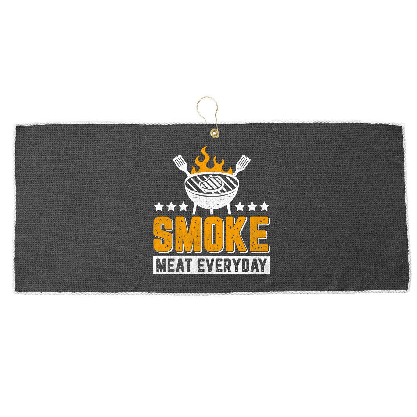 Vintage Smoke Meat Every Day Meat Eater Bbq Smoker Design Gift Large Microfiber Waffle Golf Towel
