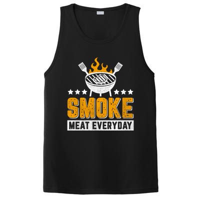 Vintage Smoke Meat Every Day Meat Eater Bbq Smoker Design Gift PosiCharge Competitor Tank