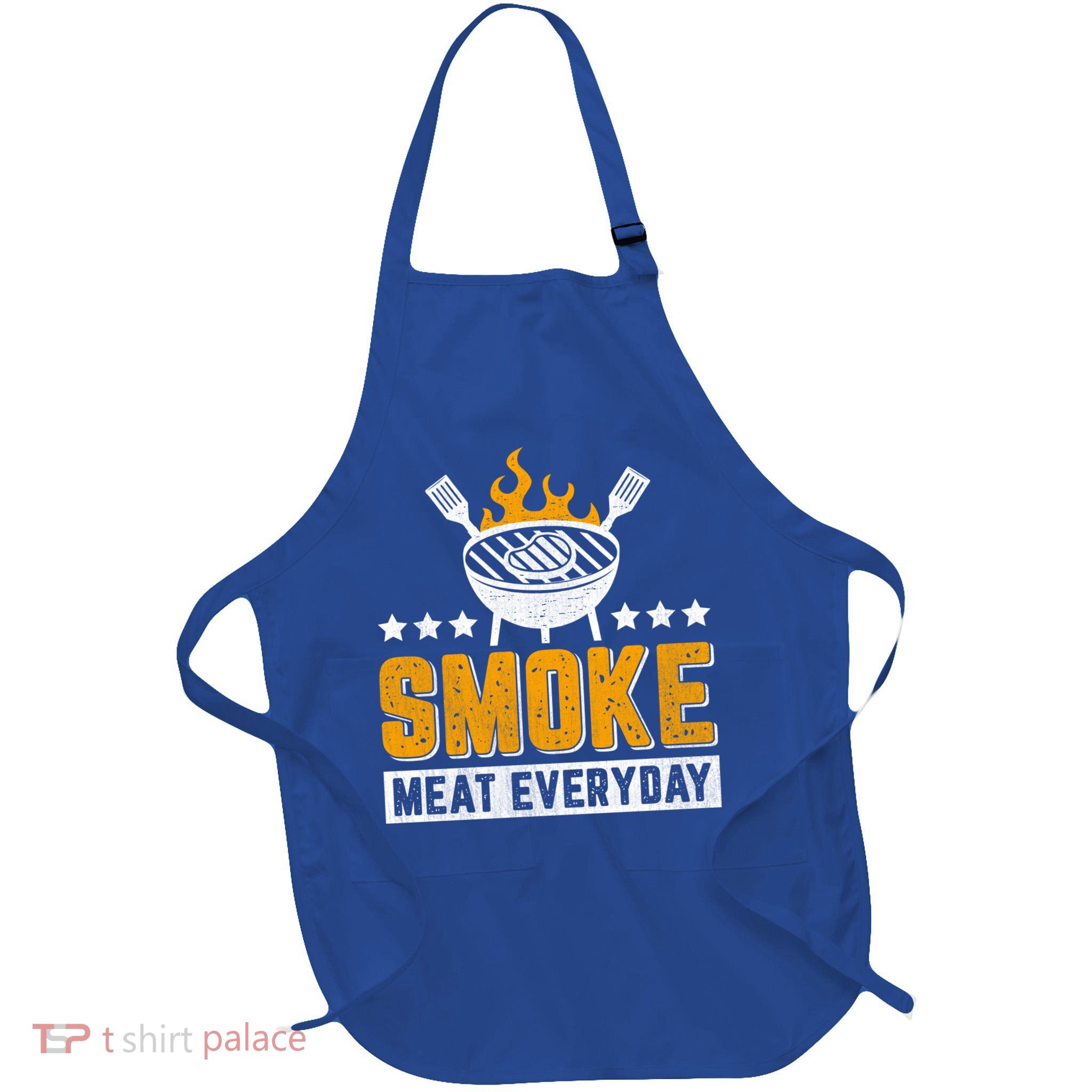 Vintage Smoke Meat Every Day Meat Eater Bbq Smoker Design Gift Apron