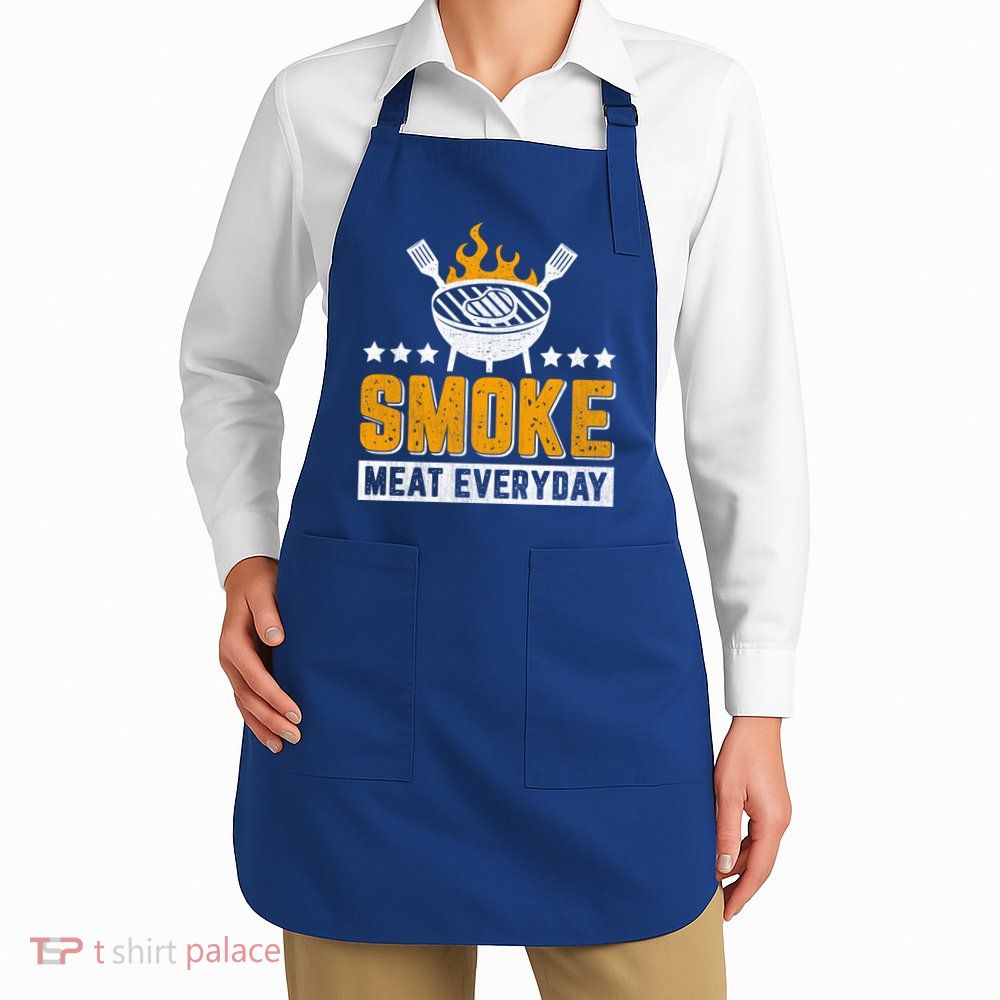Vintage Smoke Meat Every Day Meat Eater Bbq Smoker Design Gift Apron
