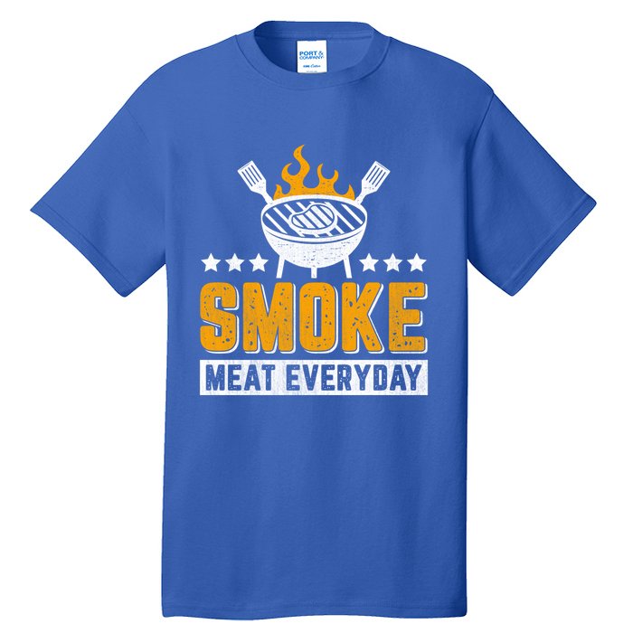 Vintage Smoke Meat Every Day Meat Eater Bbq Smoker Design Gift Tall T-Shirt