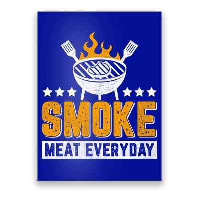 Vintage Smoke Meat Every Day Meat Eater Bbq Smoker Design Gift Poster