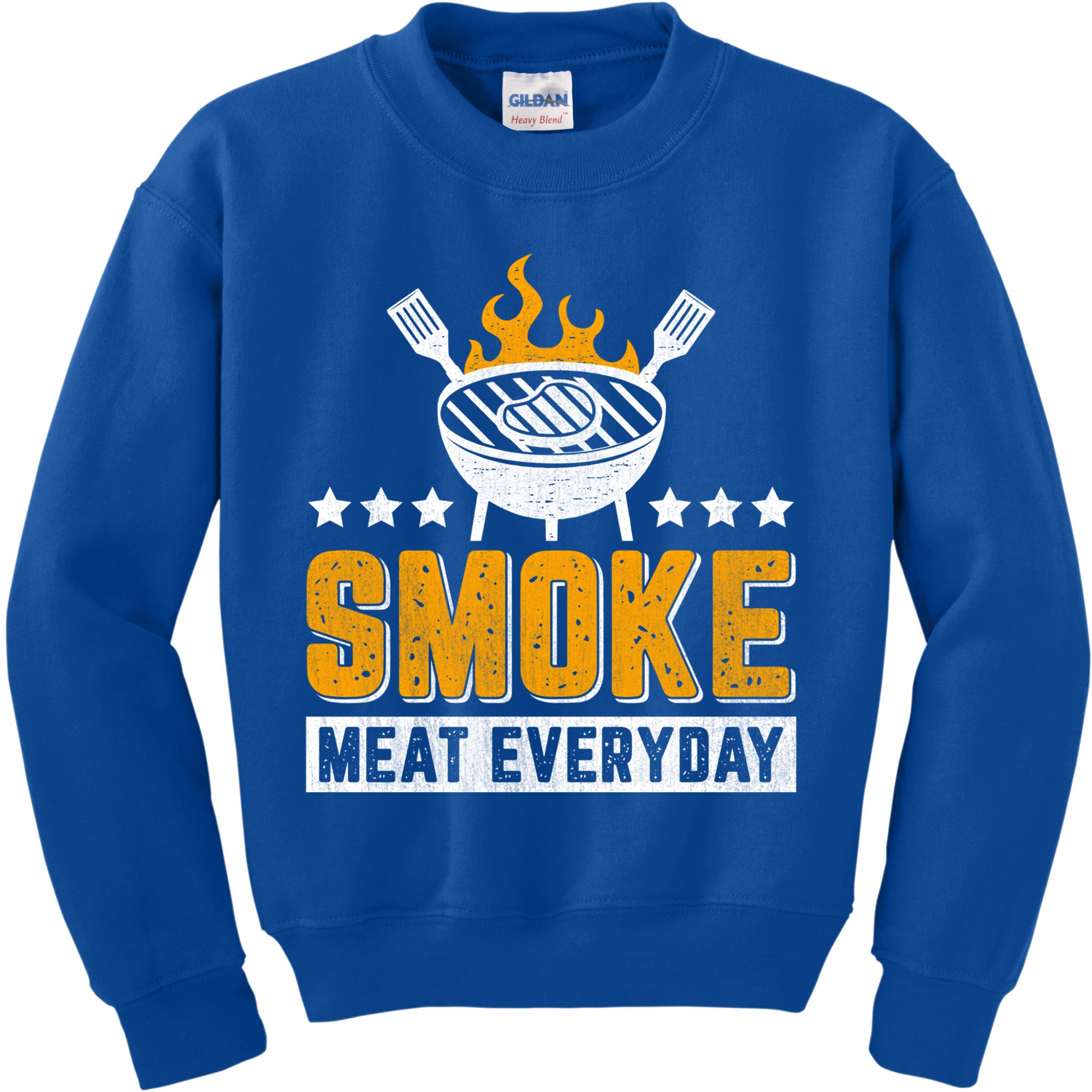 Vintage Smoke Meat Every Day Meat Eater Bbq Smoker Design Gift Kids Sweatshirt