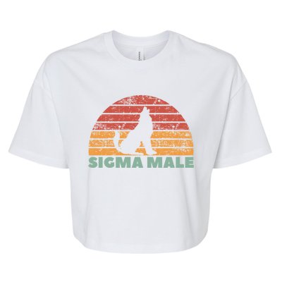 Vintage Sigma Male Wolf Loner Lone Sigma Wolf Cool Gift Bella+Canvas Jersey Crop Tee