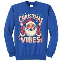 Vintage Santa Merry Christmas Vibes New Year Xmas Party Gift Sweatshirt