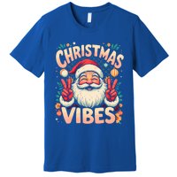 Vintage Santa Merry Christmas Vibes New Year Xmas Party Gift Premium T-Shirt