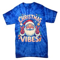 Vintage Santa Merry Christmas Vibes New Year Xmas Party Gift Tie-Dye T-Shirt