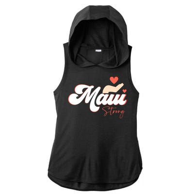 Vintage Strong Maui Hawaii Island I Love Hawaii Gift Ladies PosiCharge Tri-Blend Wicking Draft Hoodie Tank