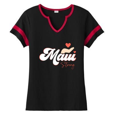 Vintage Strong Maui Hawaii Island I Love Hawaii Gift Ladies Halftime Notch Neck Tee