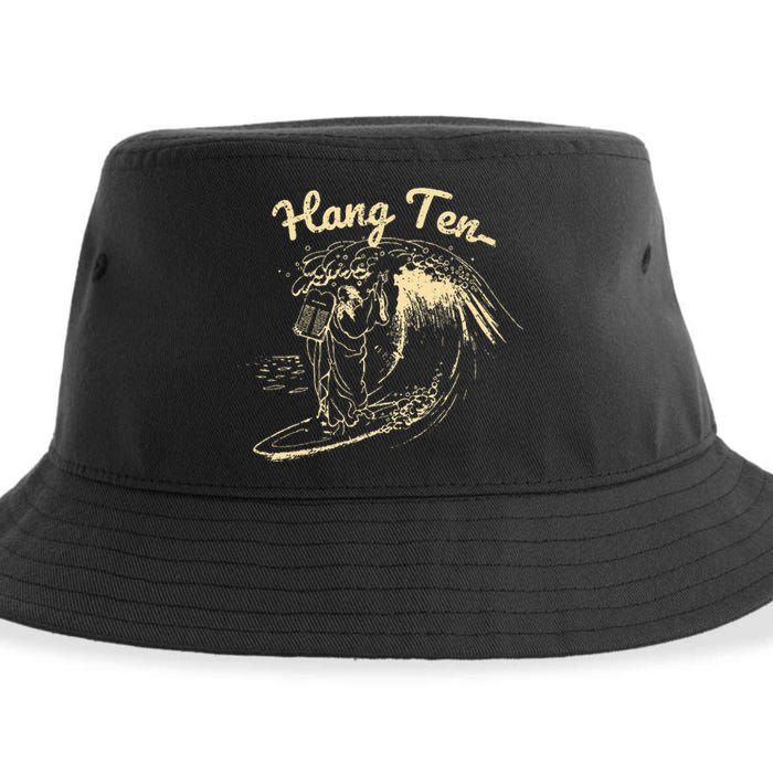 Vintage Surfing Moses Hang Ten Sustainable Bucket Hat