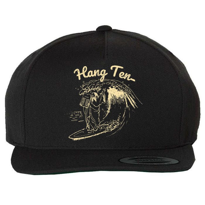 Vintage Surfing Moses Hang Ten Wool Snapback Cap