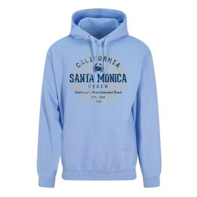 Vintage Santa Monica Beach Gift Unisex Surf Hoodie