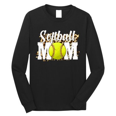 Vinatge Softball Mom Gifts Funny Softball Lovers Mothers Day Long Sleeve Shirt