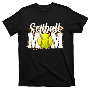 Vinatge Softball Mom Gifts Funny Softball Lovers Mothers Day T-Shirt