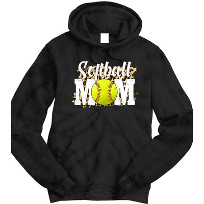 Vinatge Softball Mom Gifts Funny Softball Lovers Mothers Day Tie Dye Hoodie