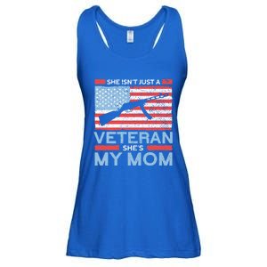 Veteran Shes My Mom Usa Flag Proud American Veteran Mom Gift Ladies Essential Flowy Tank