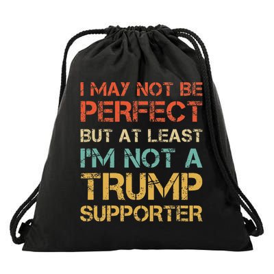 Vintage Style Not A Trump Supporter Funny Anti Trump Vote Drawstring Bag