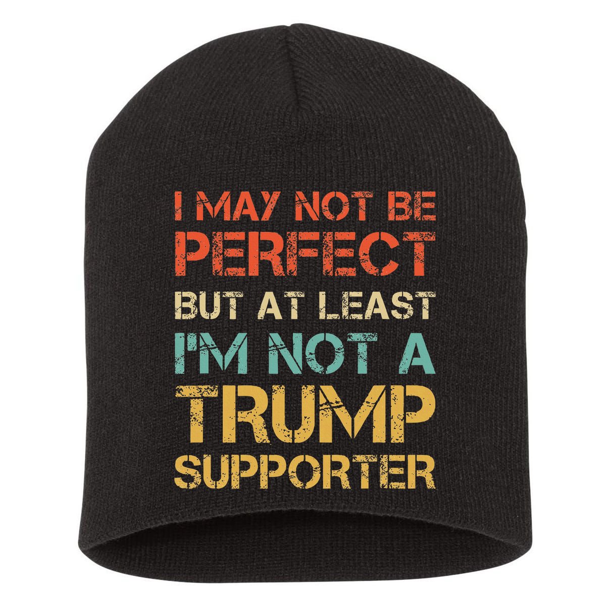 Vintage Style Not A Trump Supporter Funny Anti Trump Vote Short Acrylic Beanie