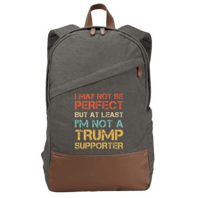 Vintage Style Not A Trump Supporter Funny Anti Trump Vote Cotton Canvas Backpack