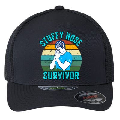 Vintage Stuffy Nose Survivor Friend Funny Gift Flexfit Unipanel Trucker Cap