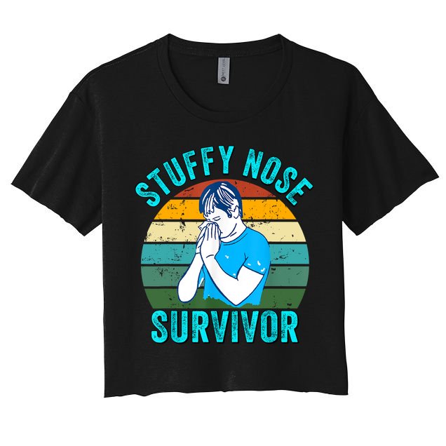 Vintage Stuffy Nose Survivor Friend Funny Gift Crop Top
