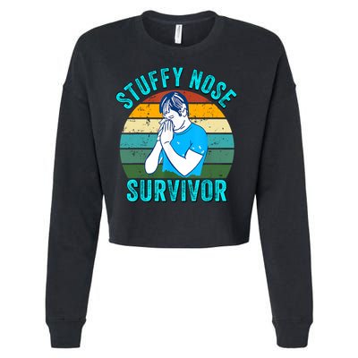 Vintage Stuffy Nose Survivor Friend Funny Gift Cropped Pullover Crew