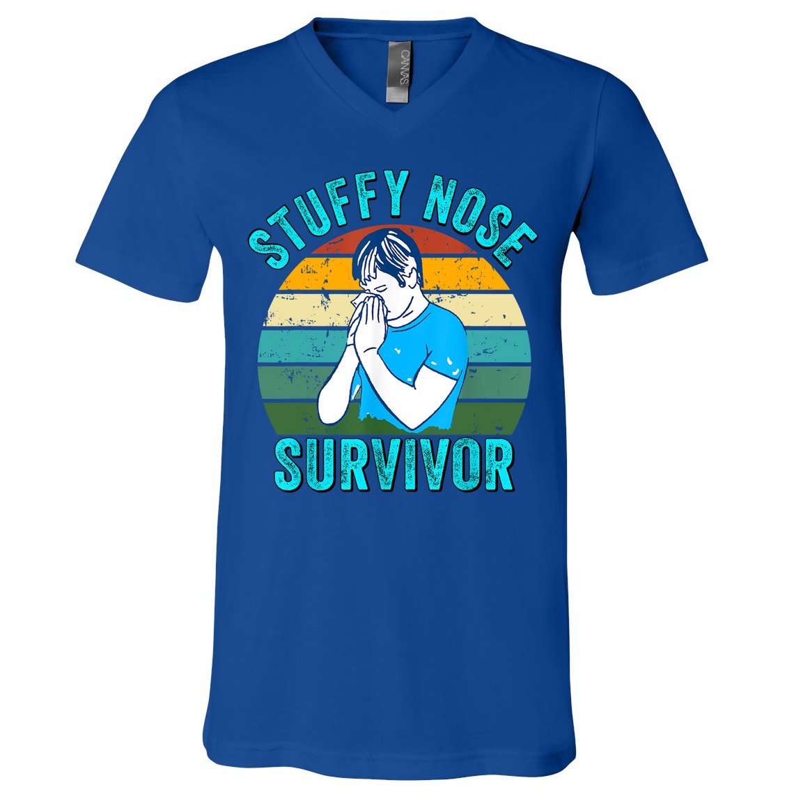 Vintage Stuffy Nose Survivor Friend Funny Gift V-Neck T-Shirt