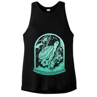 VIntage Sea Ocean Turtle Galaxy Terrarium Ladies PosiCharge Tri-Blend Wicking Tank
