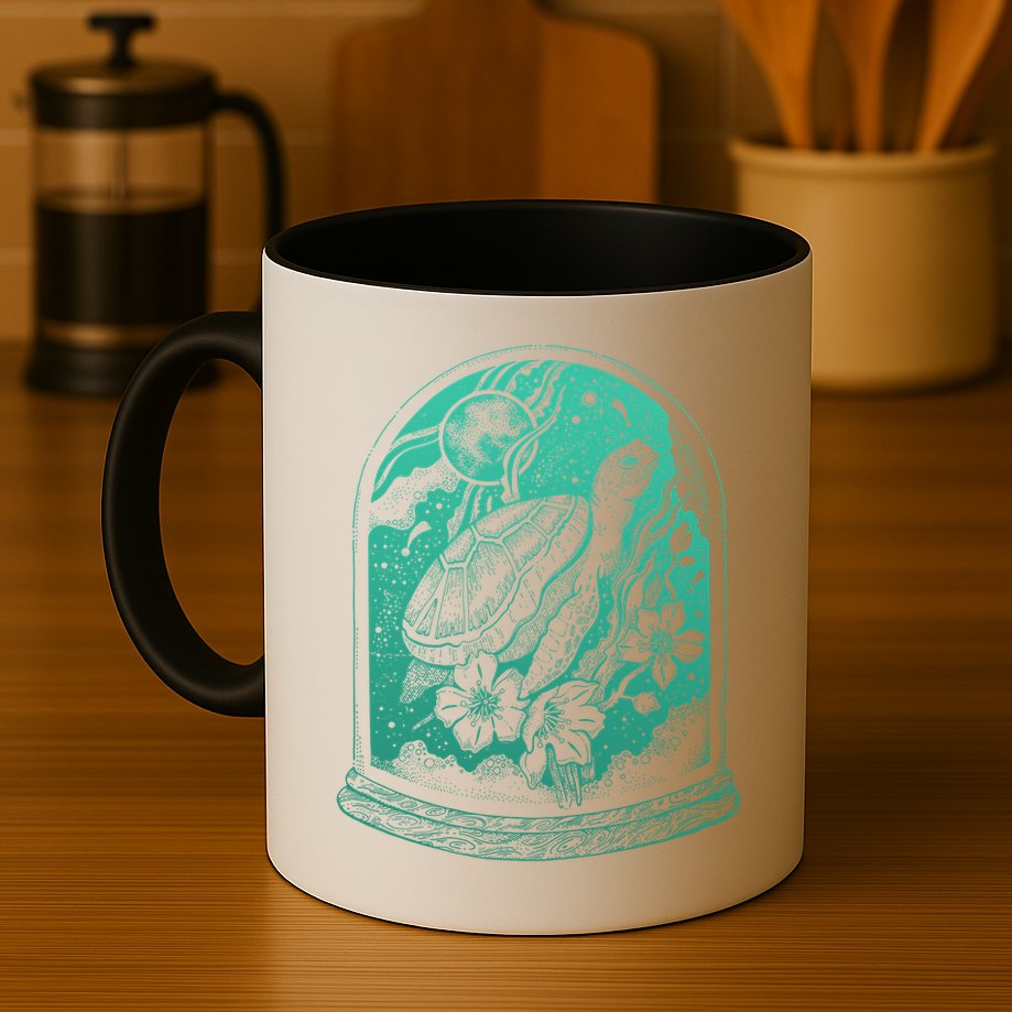 VIntage Sea Ocean Turtle Galaxy Terrarium Mug