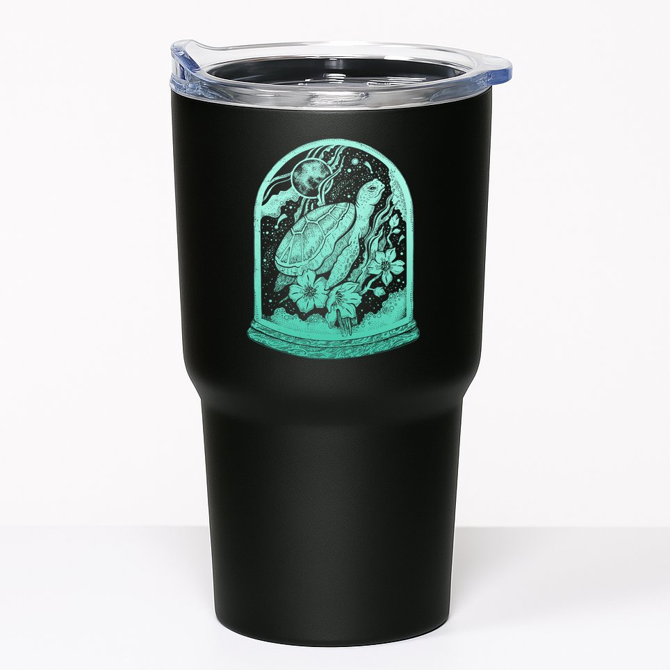 VIntage Sea Ocean Turtle Galaxy Terrarium Tumbler