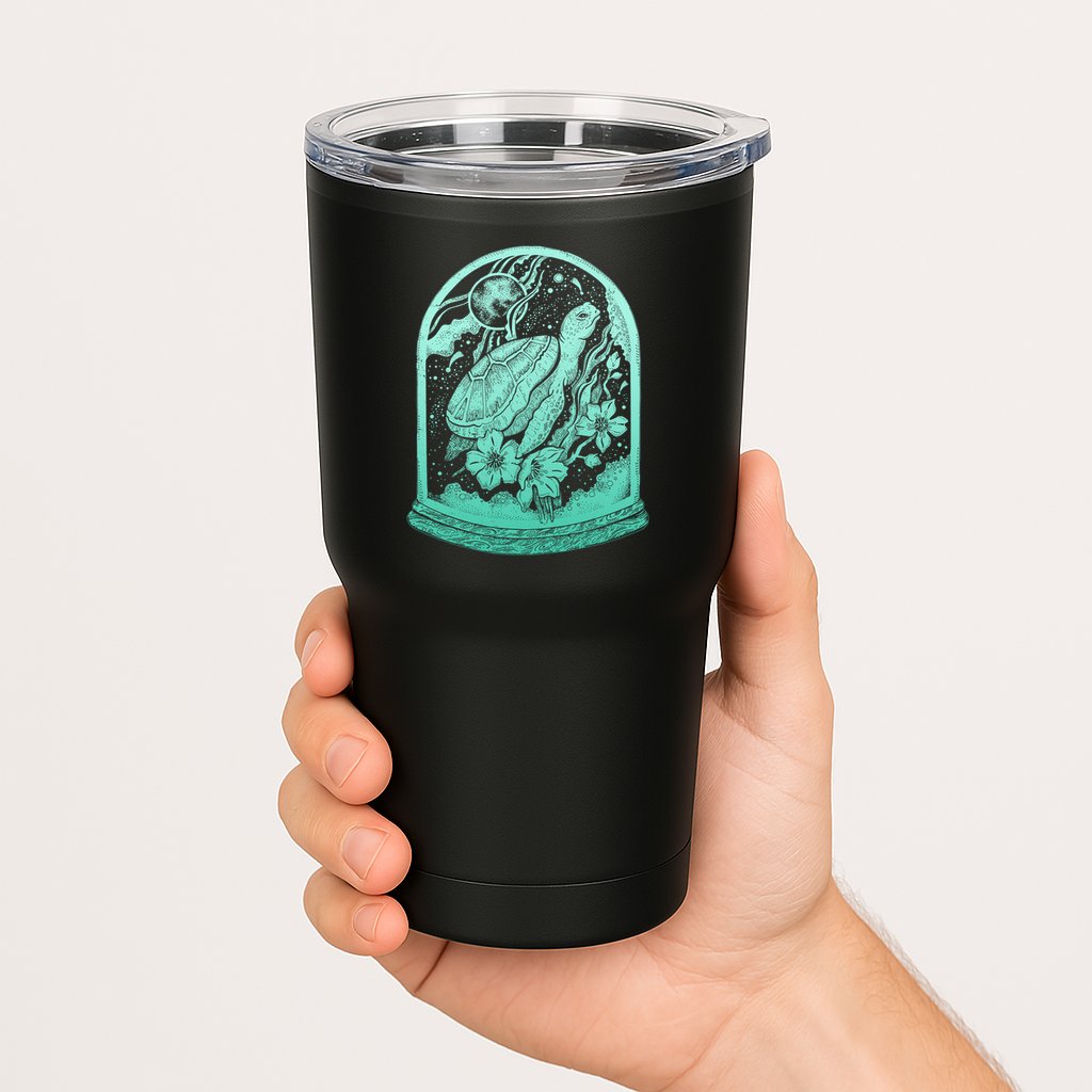 VIntage Sea Ocean Turtle Galaxy Terrarium Tumbler