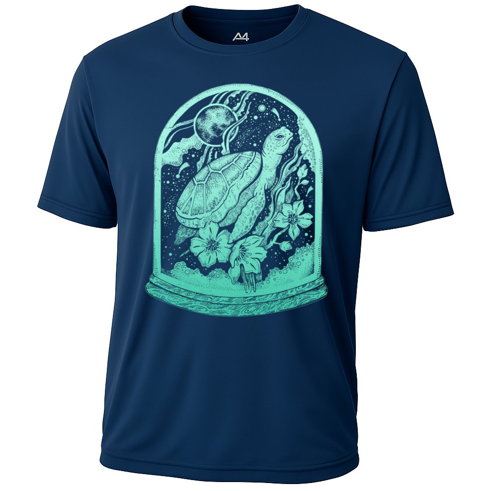 VIntage Sea Ocean Turtle Galaxy Terrarium Performance Shirt