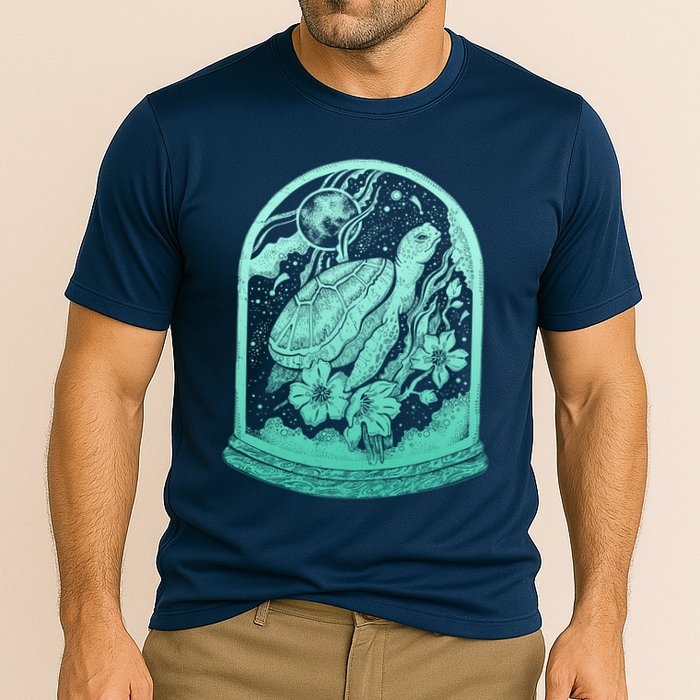 VIntage Sea Ocean Turtle Galaxy Terrarium Performance Shirt