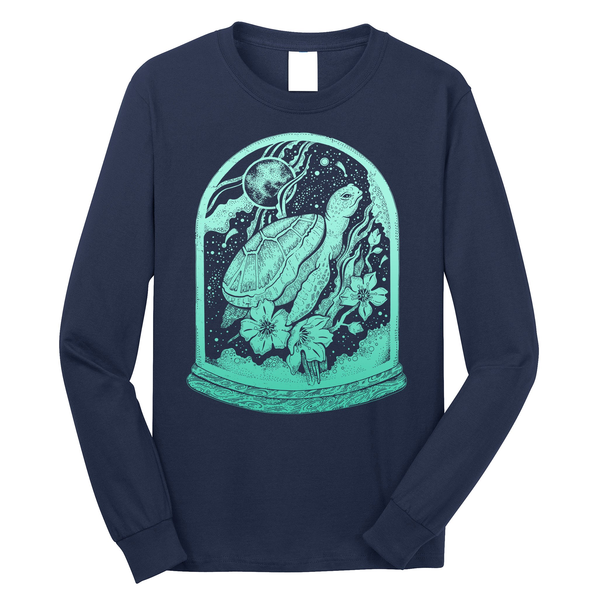 VIntage Sea Ocean Turtle Galaxy Terrarium Long Sleeve Shirt