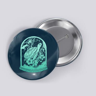 VIntage Sea Ocean Turtle Galaxy Terrarium Button