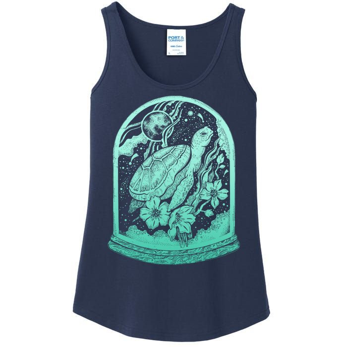 VIntage Sea Ocean Turtle Galaxy Terrarium Ladies Essential Tank