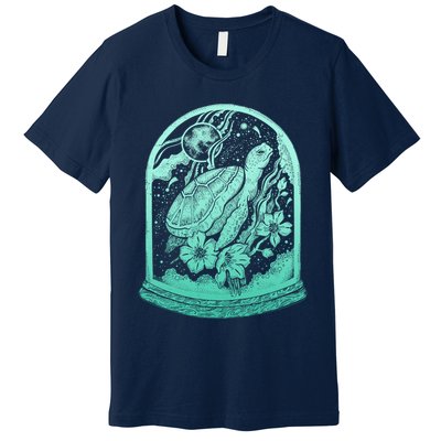 VIntage Sea Ocean Turtle Galaxy Terrarium Premium T-Shirt