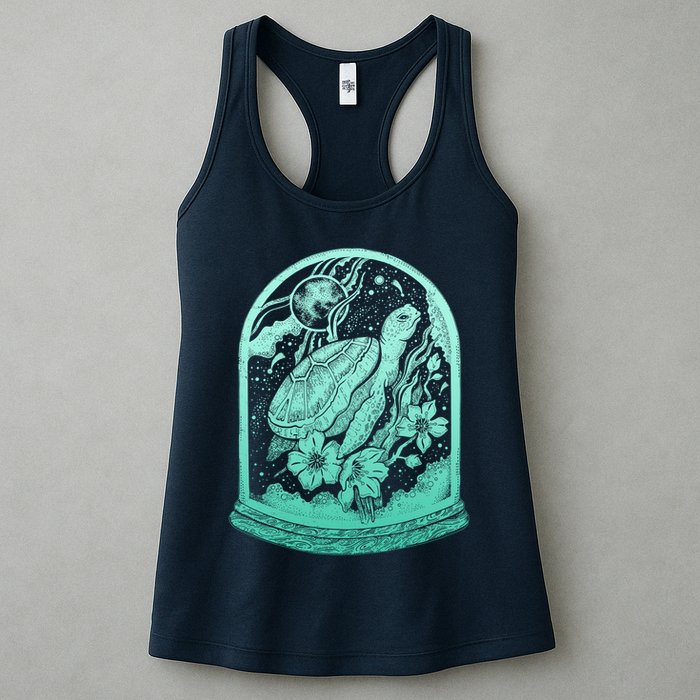 VIntage Sea Ocean Turtle Galaxy Terrarium Womens Tank Top